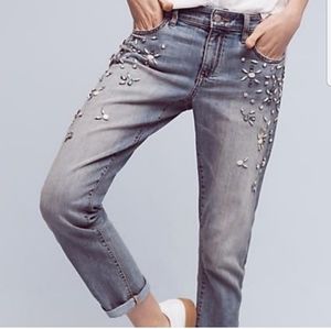 Anthropologie Pilcro Hyphen Jeweled Jeans